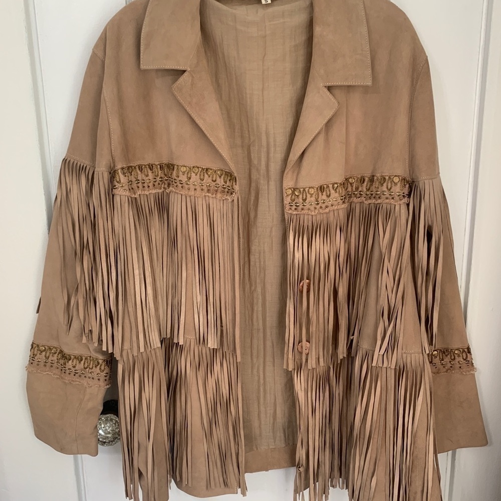 Free People x Brenda Knight Collab- Fringe Embroidered Jacket (NWOT) - Picture 3 of 7